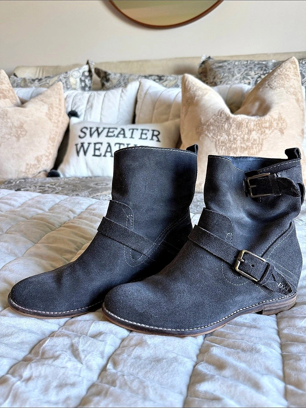 Dolce Vita Black Buckle Ankle Boots